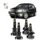 Kit ultra nano led r8 fiat palio g3 2004/2016 30000 lúmens 6500k (baixo e milha)