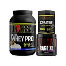 Kit Ultra Whey Pro 909g + Pré Treino Animal Rage XL 221g + Creatine Monohydrate 300g - Universal