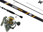 Kit Ultralight SpeedPrime Vara 5'6" (1,70m) 2-6Lbs Inteiriça + Molinete 800 - 5 Rolamentos