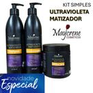 Kit Ultravioleta Matizador Maycrene Cabelos Loiros Brancos, Platina, Desamarela, Brilho e Sedosidade