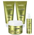 Kit Umectaccion Shampoo Condicionador Mascara e Leavein Cabelos Ondulados, Cacheados e Crespos
