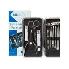 Kit Unha Manicure Pedicure 15 Peças Aço Inox Estojo Portátil Profissional