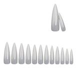 Kit Unha Postiça Modelo Stiletto Leitosa Tips C/100 Unidades