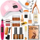Kit Unhas de Gel Decoração Completo Cabine Sun 5 48w Digital Lixadeira Elétrica A41