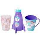 Kit Unicórnio Meninas Copo Garrafa de Foguete Giratória e Xícara Plástica