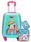 Kit Unicórnio Mini Mala Viagem Bordo + Lancheira + Estojo