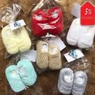 Kit Unissex Bebê com 6 Sapatinhos de Bebê de Tricô - 0 a 3 meses