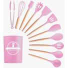 - Kit Utensílios Cozinha Silicone 12 Peças Rosa