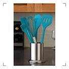 Kit Utensílios Cozinha Silicone 5 Peças Espátula Fue Azul