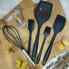 Kit Utensílios Cozinha Silicone 5 Peças Espátula Fue Pincel Chefe de Cozinha