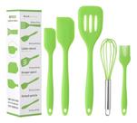 Kit Utensílios Cozinha Silicone 5 Peças Espátula Fue Verde