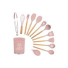 Kit Utensílios Cozinha Silicone Inox MDF 13 Peças