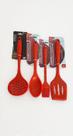 Kit Utensílios Cozinha Silicone Premium Antiaderente Escumadeira, Colher, Pincel, Espátula