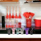 Kit Utensílios Cozinha Talher Silicone 12 Peças Cabo Madeira