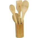 Kit Utensílios de Bambu 5 Peças Colher Espátula Pão Duro Kit Utensílios de Bambu 5 Peças Colher Espátula Pão Duro