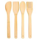 Kit utensílios de bambu com suporte 5 peças