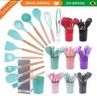 Kit Utensílios de Cozinha 12 Peças Silicone Antiaderente Resistente ao Calor Premium