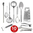 Kit Utensílios de Cozinha Inox Completo Profissional Restaurante Padaria