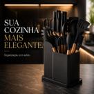 Kit Utensílios de Cozinha Jogo Completo 19 Peças Preto