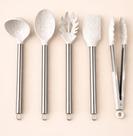 Kit Utensílios De Cozinha Silicone Cabo Inox Duo