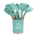 Kit Utensilios De Cozinha Silicone Verde