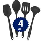 Kit Utensílios de Silicone 4 Peças Concha Espátulas Colher Ideal para Panelas Teflon