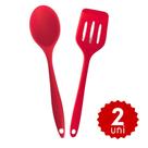 Kit Utensílios de Silicone Cozinha Colher Concha Espátula 28,5cm