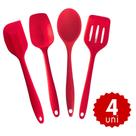 Kit Utensílios de Silicone Cozinha Colher Concha Espátula 28,5cm