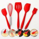 Kit Utensílios De Silicone Para Cozinha 5 Peças Espátula Fue Pincel