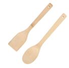 Kit Utensílios Em Bambu Colher e Espatula 2Pçs