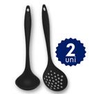 Kit Utensílios Silicone Concha Escumadeira Colher 28cm Resistente Alta Qualidade Cozinha Antiaderente