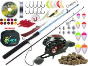 Kit Vara 1,50m 12Kg + Carretilha + Linha Multifilamento (Ref. 28)