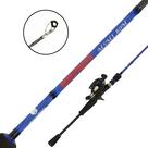 Kit Vara e Carretilha Maxpower Esquerda em Fibra de Carbono 1,80m Azul Pesca Brasil