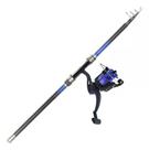 Kit Vara Pesca Telescópica 1,80 Metros 97% Carbono Alto Mar 30Lbs Molinete 10 Rolamentos Lado Direito Esquerdo Gm 4000