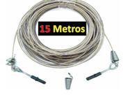 Kit Varal Aço Encapado De 4mm 15mt Com Gancho E Clips