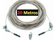 Kit Varal Aço Encapado De 4mm 20mt Com Gancho E Clips