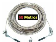 Kit Varal Aço Encapado De 4mm 50mt Com Gancho E Clips