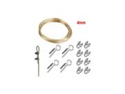 Kit Varal Cabo Aço Encapado De 4mm 50mt Com Gancho E Clips