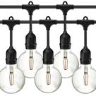 Kit Varal de Lâmpadas Gambiarra 10m Externo Interno Pendente LED Filamento G95 Luz Amarela Branco Quente 2200K
