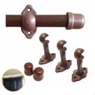 Kit Varão Varal Simples 1,50 metro 28mm para cortina Sala Quarto Cozinha Completo Com kit de instalação