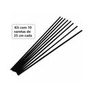 Kit Varetas fibra sens feltro preta 25cm10un