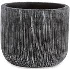 Kit Vaso Cachepot Preto Em Cimento Texturizado P