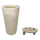 Kit Vaso De Planta 73cm E Suporte De Chão Com Roda