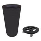 Kit Vaso De Planta 73cm E Suporte De Chão Com Roda