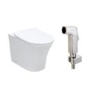 Kit Vaso Sanitário Convencional Tanzanita Branco e Ducha Manual Jacuí Pingoo.casa - Branco e Prata