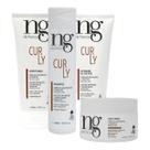 Kit Vegano Ng De France Curly Shampoo cabelos cacheados e crespos + Condicionador + Máscara + Ativador Cachos