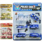 Kit veiculo bombeiro / construcao com carro e helicoptero roda livre 6 pecas