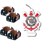 Kit Vela Decorativa Comemoração Aniversário + 40 Forminhas para docinhos - Corinthians - Festcolor