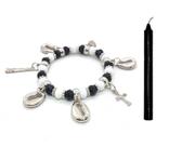 Kit Vela Obaluaê Preta e Pulseira Preto Velho OAjustável Kit Vela Obaluaê Preta e Pulseira Preto Velho OAjustável
