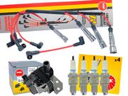 Kit Velas Cabo de Velas e Bobina para Gol AT Mi 1.0 8v 1997 a 2001 e Gol Special 2000 a 2005 NGK